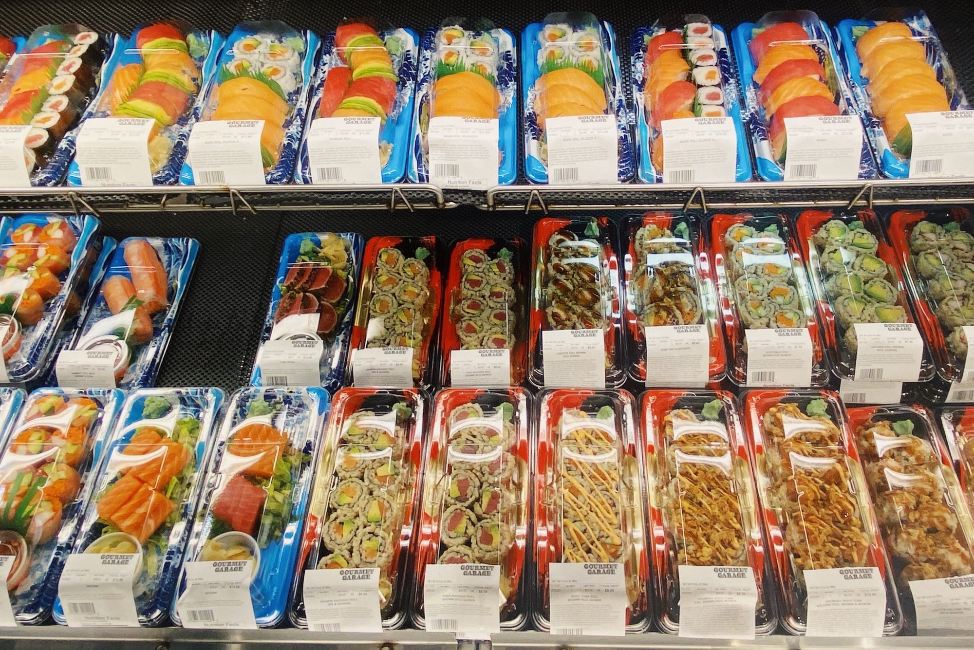 pre-made sushi roll options from gourmet garage