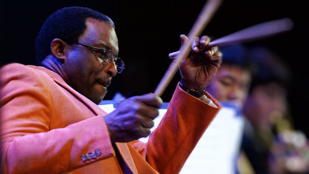close up of herlin riley with drumsticks