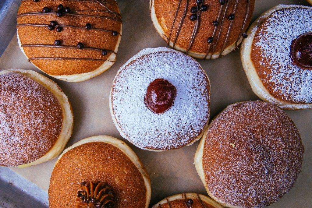 an assortment of sufganiyots