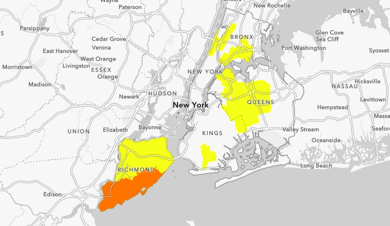 Map of NYC Borough cluster zones from NY State as of 11.23.20