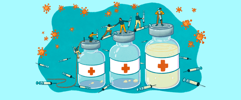 covid19 vaccine booster illustration