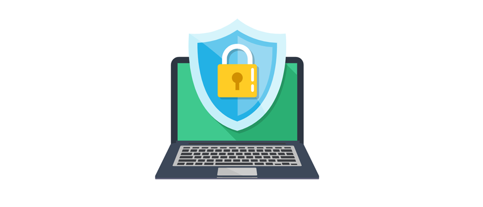 digital stock image clip art of a laptop with padlock over it