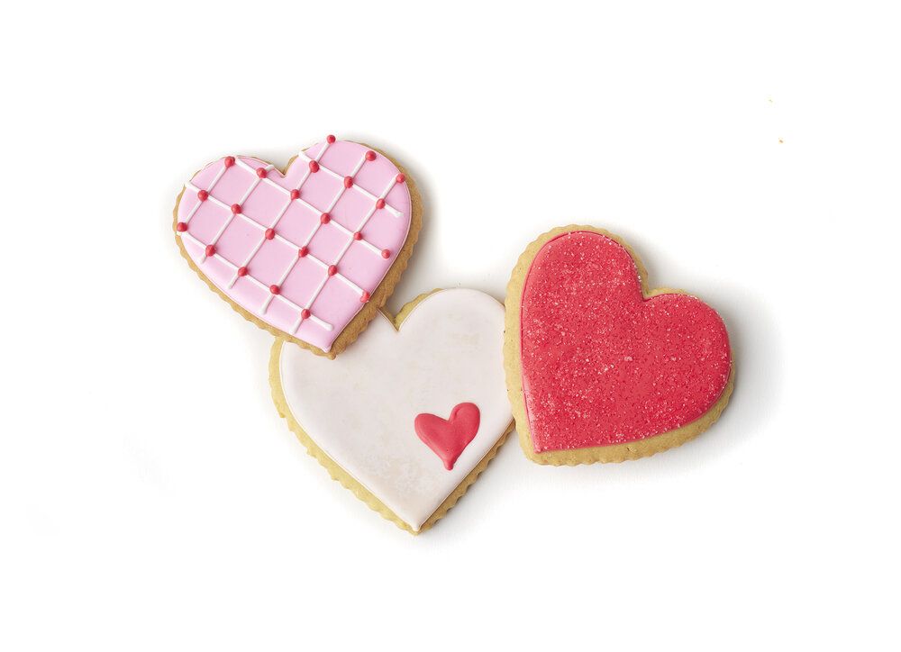 cookies for Valentine's Day painted pink