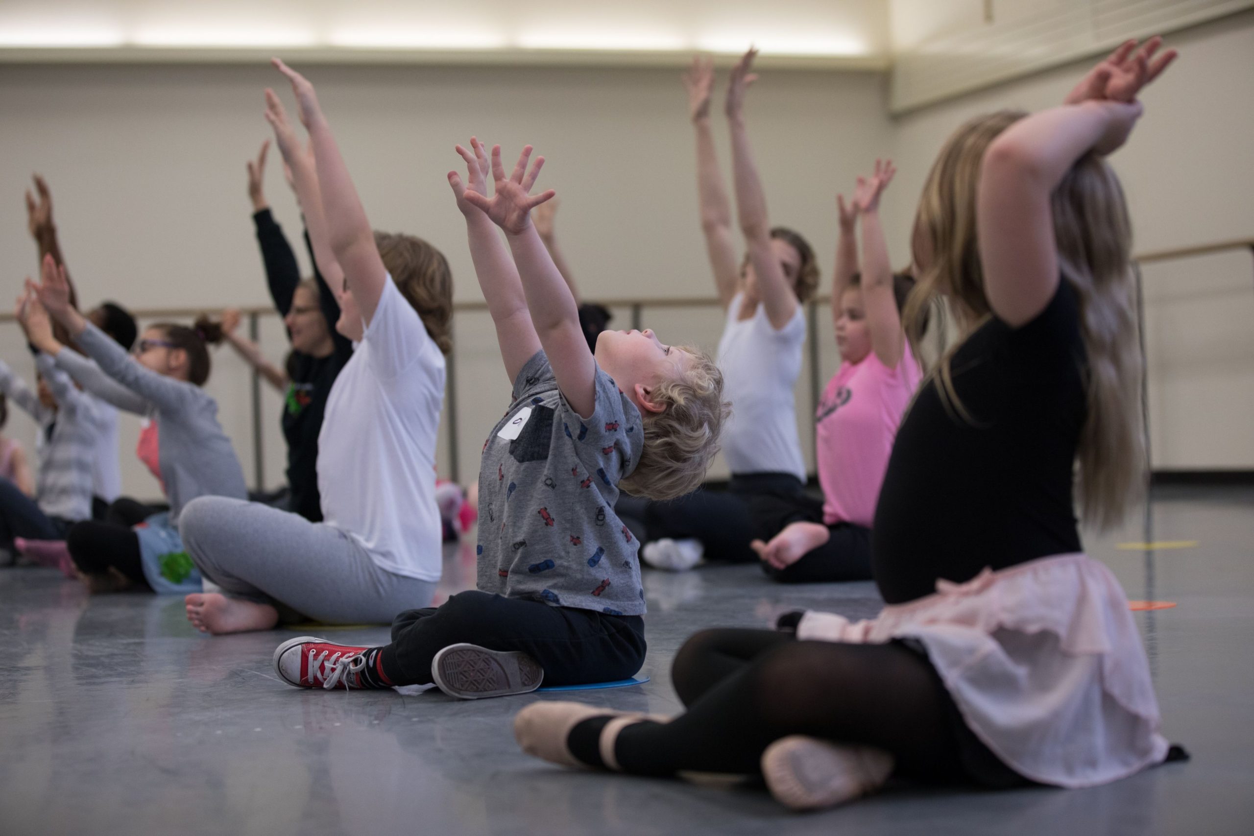 children in a performing arts class