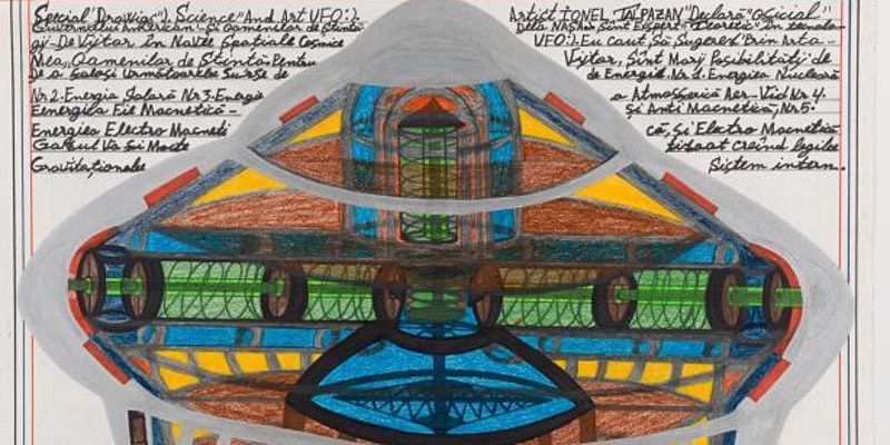 acrylic painting of a UFO by Ionel Talpazan