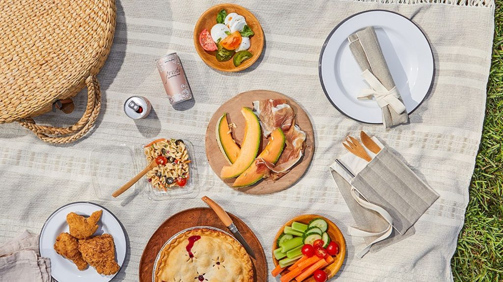 picnic spread on a a blanket
