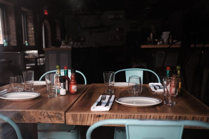 empty dining setup inside a restaurant