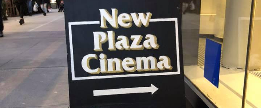 sign for new plaza cinema
