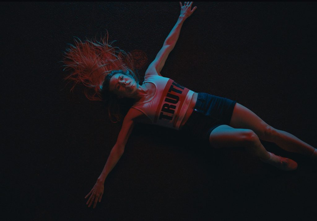 female dancer lying on the ground