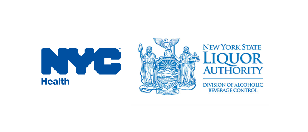 nyc health and NY state liquor authorities logos side by side