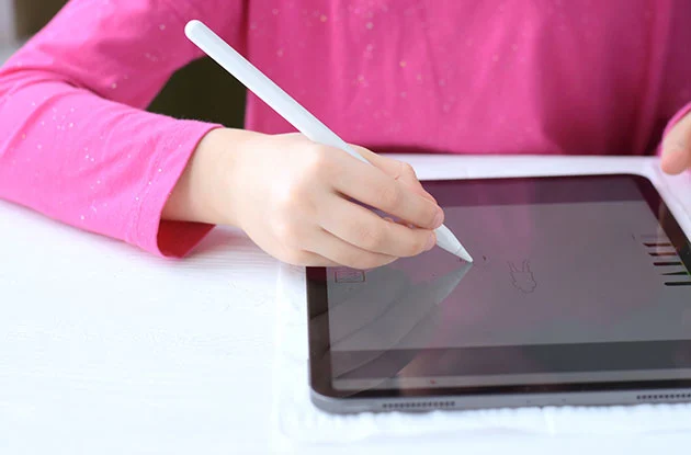 student using a tablet