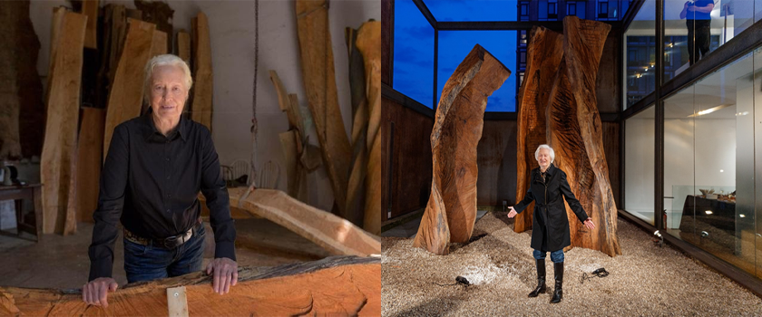 artist Emilie Brzezinksi with her sculptures