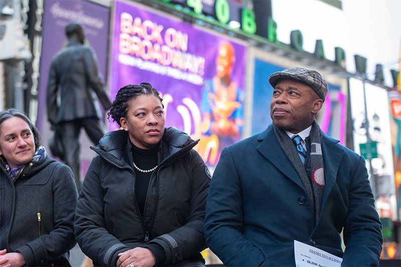 mayor adams in times square