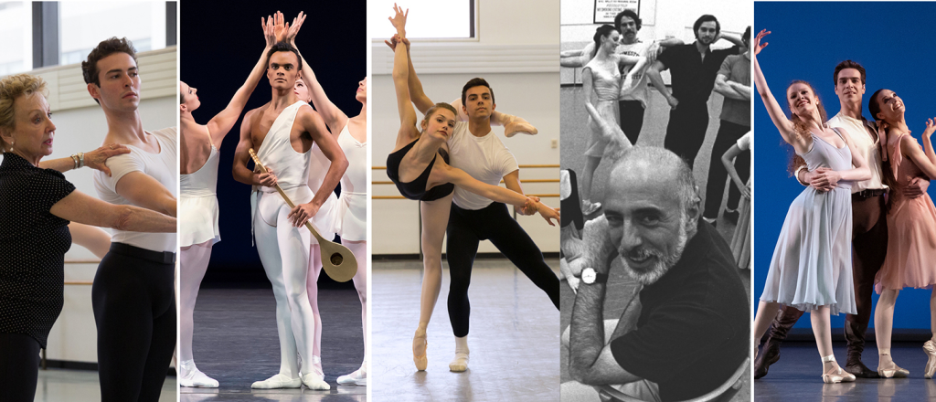 a collage of ballet performances and individuals practicing