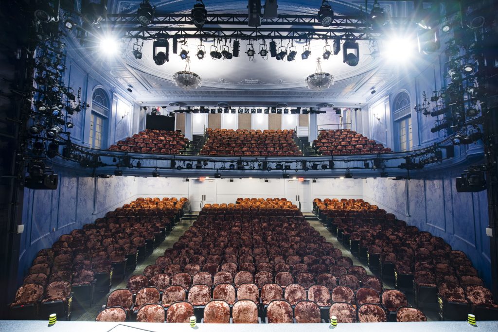 the seating inside of Second Stage's Hayes Theater