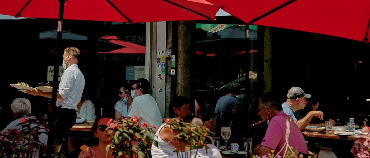 diners eating outside
