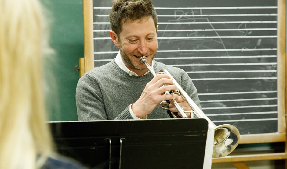 man playing trumpet