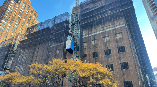 Photo of construction taking place on a former ABC/Disney building