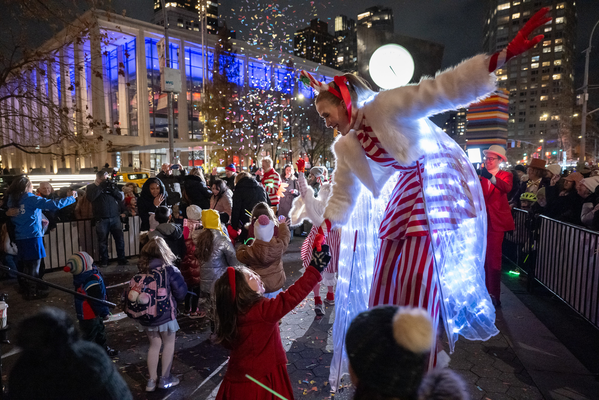 Stilt performer at the Magical Lights event