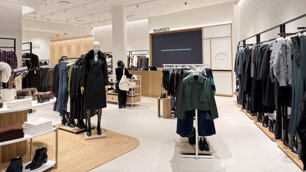 Photo of the clothes on display at Mango